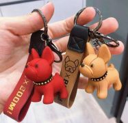 Móc Khoá Hình Chó Bulldog (Hong, xanh duong, xanh la)