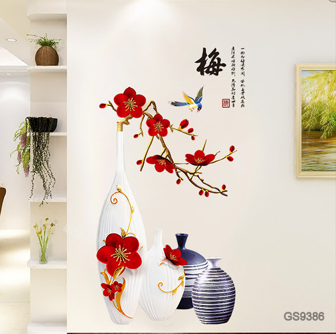 Tranh Bình Hoa Đào Đỏ (GS9386)