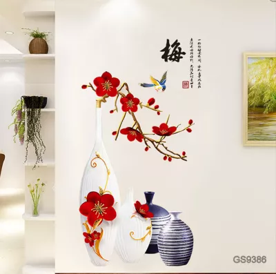 Tranh Bình Hoa Đào Đỏ (GS9386)