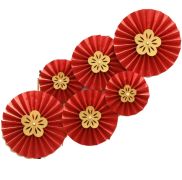 6 Quạt Giấy Hoa Mai - clip (T320-13K)