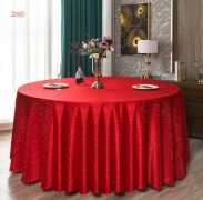 Khăn Trải Bàn Tròn 2m0 (đỏ - vàng)