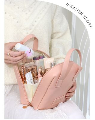 Túi Mỹ Phẩm Xách Tay LIGHT TRAVEL- clip (nâu, hồng)