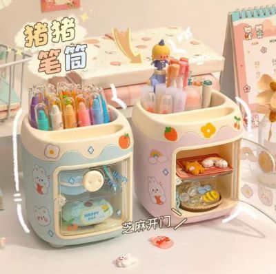 Khay Bút 3 Tầng Hình Heo - clip