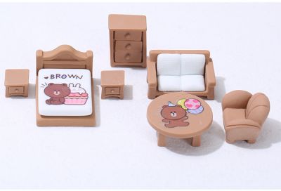 Bộ Nội Thất Mini 7 Món (nâu, xanh)