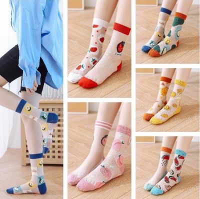 Combo 10 Đôi Vớ Ren Cổ Cao Hình Trái Cây