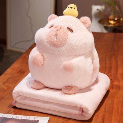 Chăn Gối Capybara 3in1 ( còn màu hồng )