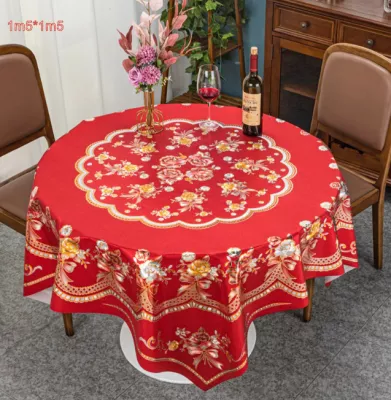 Khăn Trải Bàn Tròn Nhựa 1m5 - clip