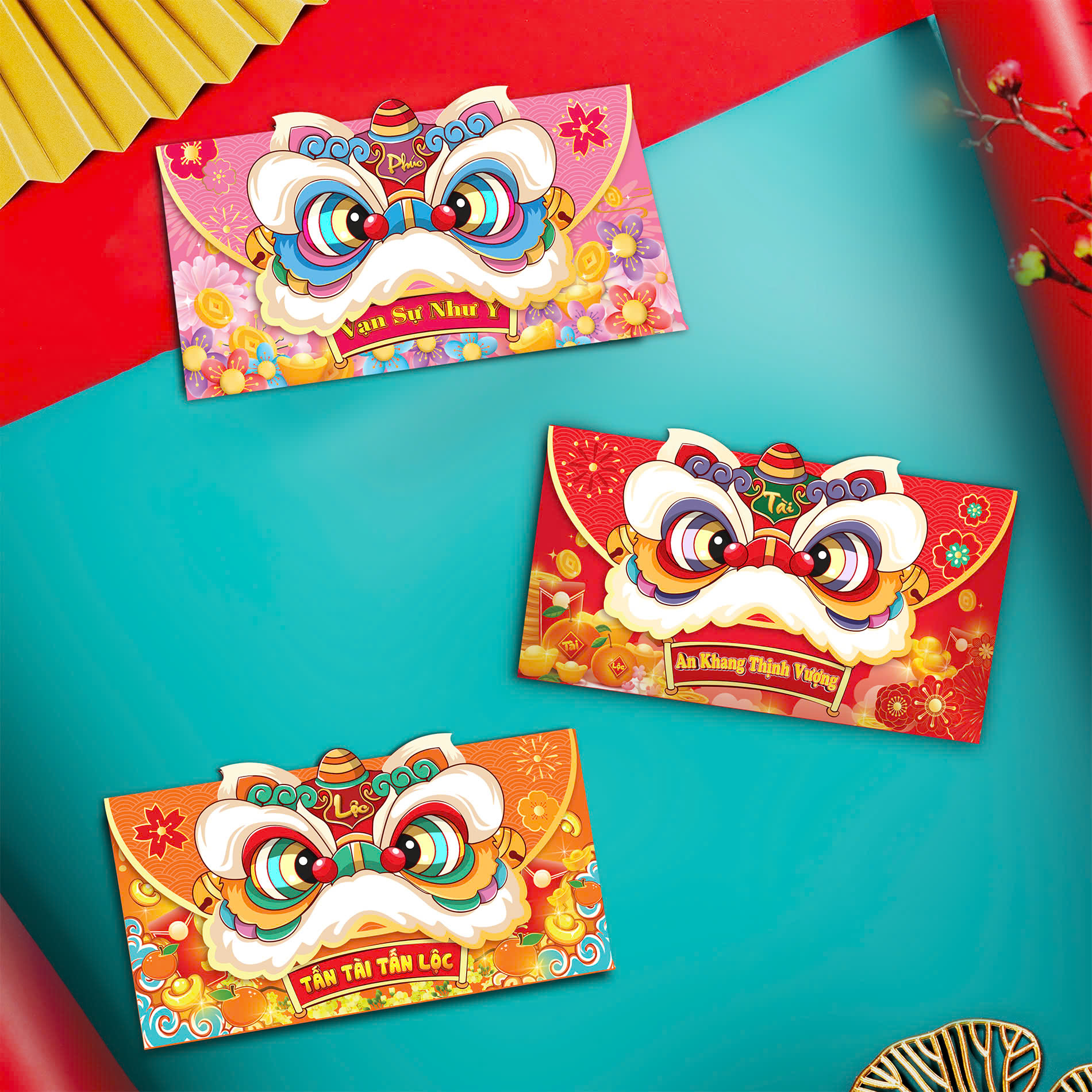 Set 40 Bao Lì Xì Mẫu Ngang