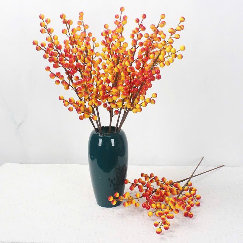 Cành Đào Đông 12 Nhánh – Màu Vàng Cam