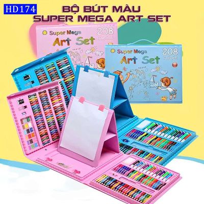 Hộp Bút Màu 208 Chi Tiết - clip ( Màu Hồng )