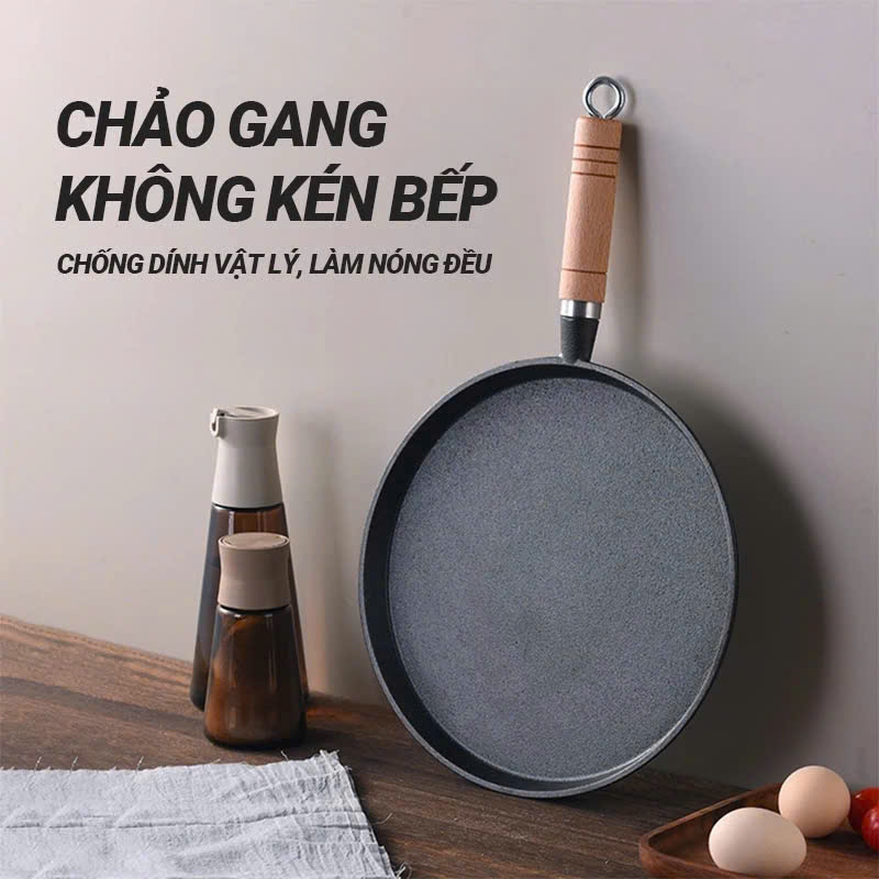 Chão Gang Chống Dính Cán Gỗ 20cm - clip
