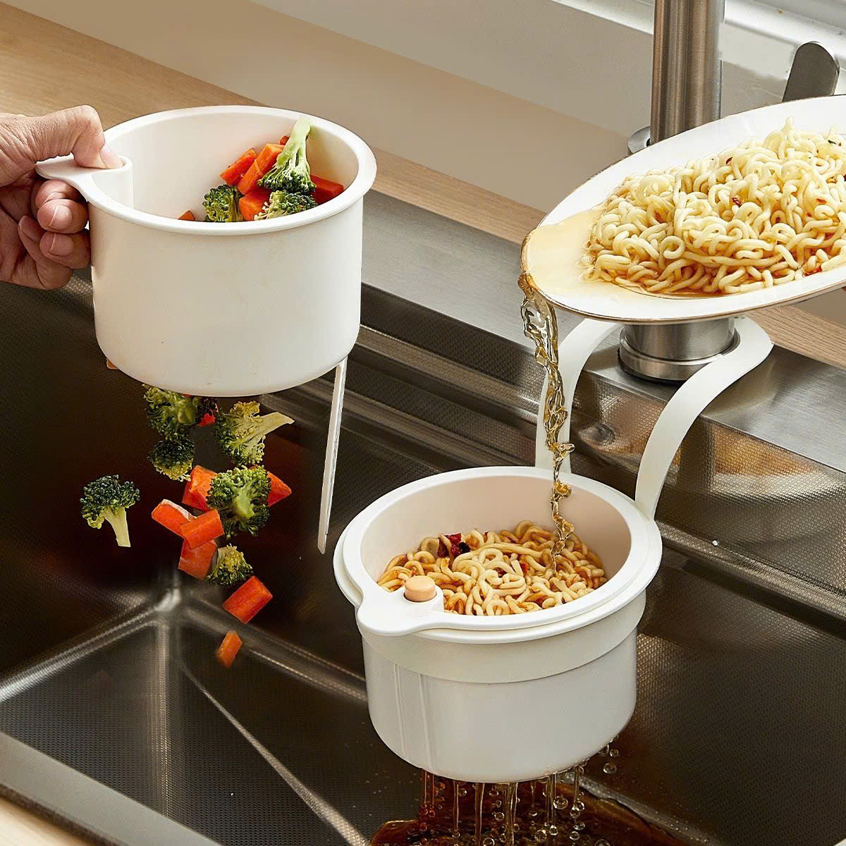 Lọc Rác Nút Bấm Treo Bồn Rửa Chén - clip