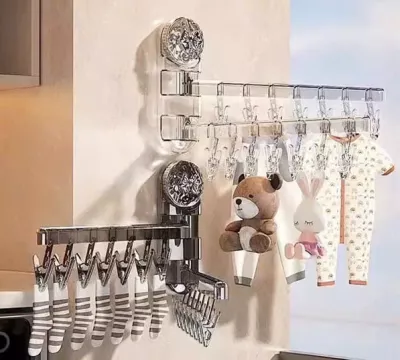 Kệ Hút Chân Không 14 Kẹp Treo Tường - clip