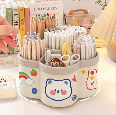 Khay Bút Hình Hoa Xoay 360 độ - clip