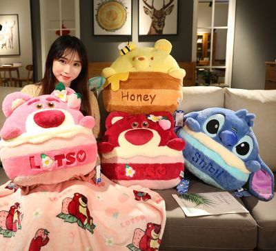 Chăn Gối Lotso -  size to - clip ( hồng, đỏ, vàng, xanh)