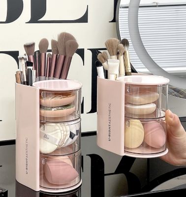 Hộp Đựng Trang Điểm 3 Tầng Kèm Ngăn Đựng Tẩy Trang - clip