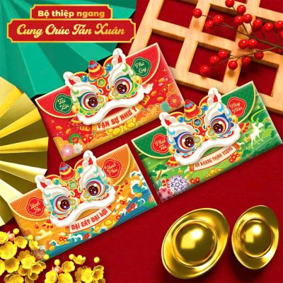 Set 40 Bao Lì Xì Mẫu Ngang
