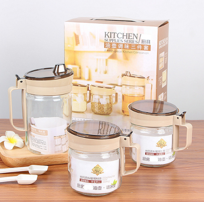 Set 3 Lọ Gia Vị Có Tay Cầm