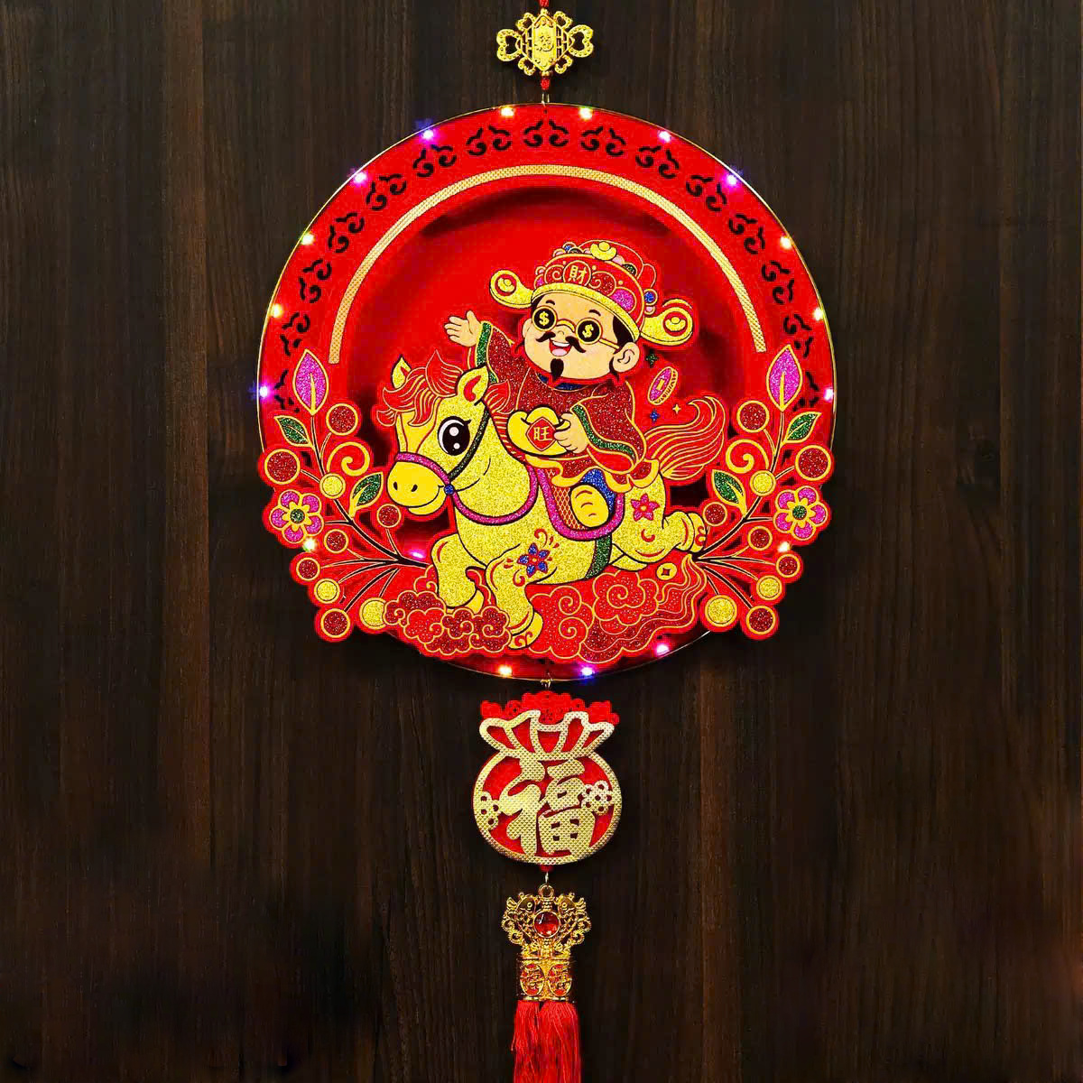 Thần Tài Lắc Cưỡi Ngựa - Có Đèn