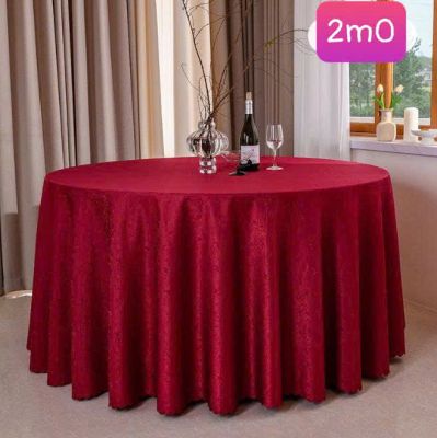 Khăn Trải Bàn Tròn 2m0 (đỏ - vàng)