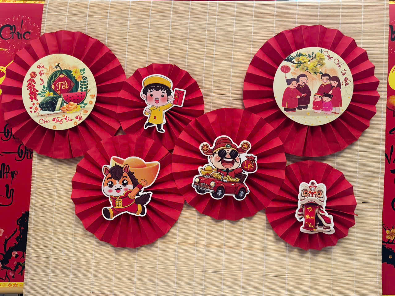 6 Quạt Giấy Hình Tết – Mẩu 2