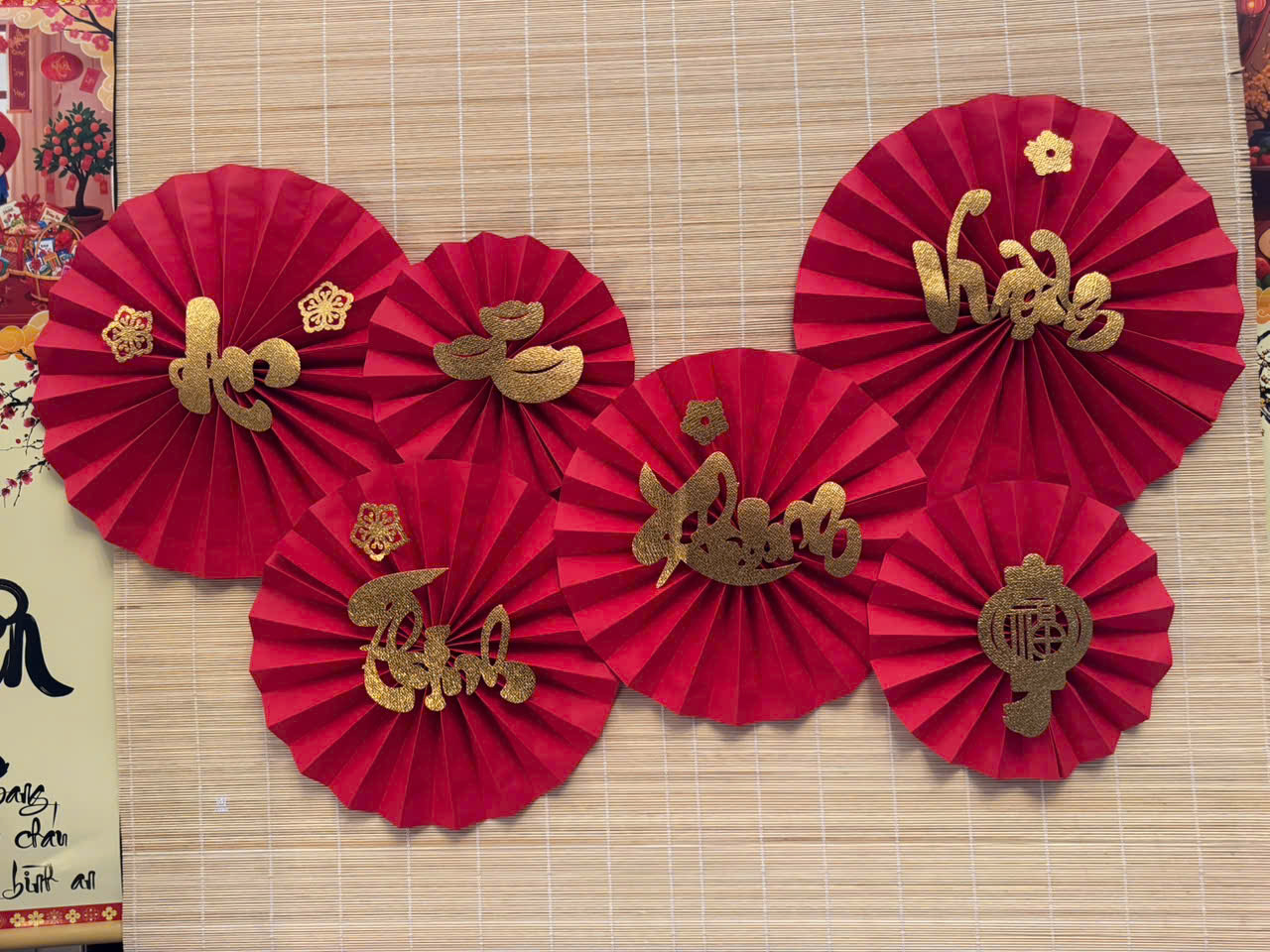 6 Quạt Giấy AN KHANG THỊNH VƯỢNG