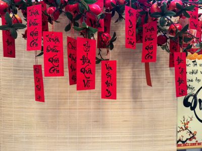 Set 100 Thẻ Treo Thư Pháp (5.5*13cm) –Kèm dây treo