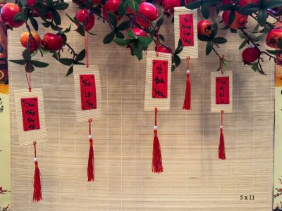 Set 10 Mành Tre Thư Pháp -  5x11cm NHỎ