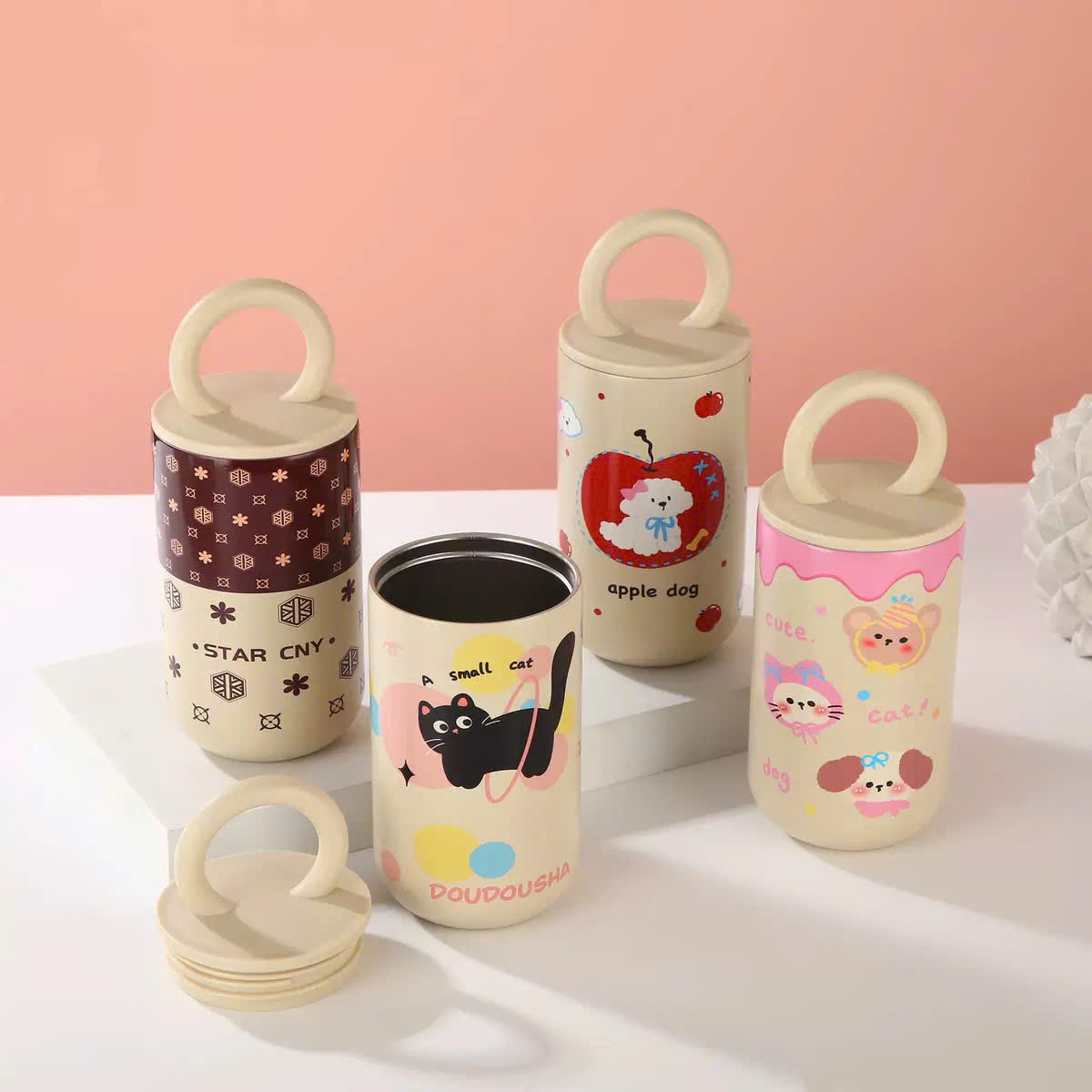 Ly Inox Có Quai Xách Hình Thú 500ml