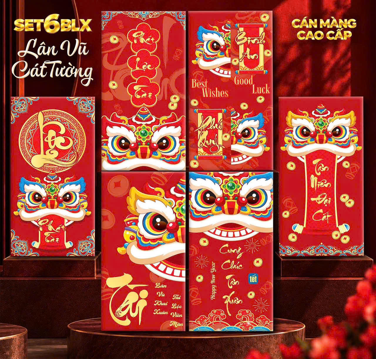 Set 60 Bao Lì Xì – Lân Vũ Cát Tường