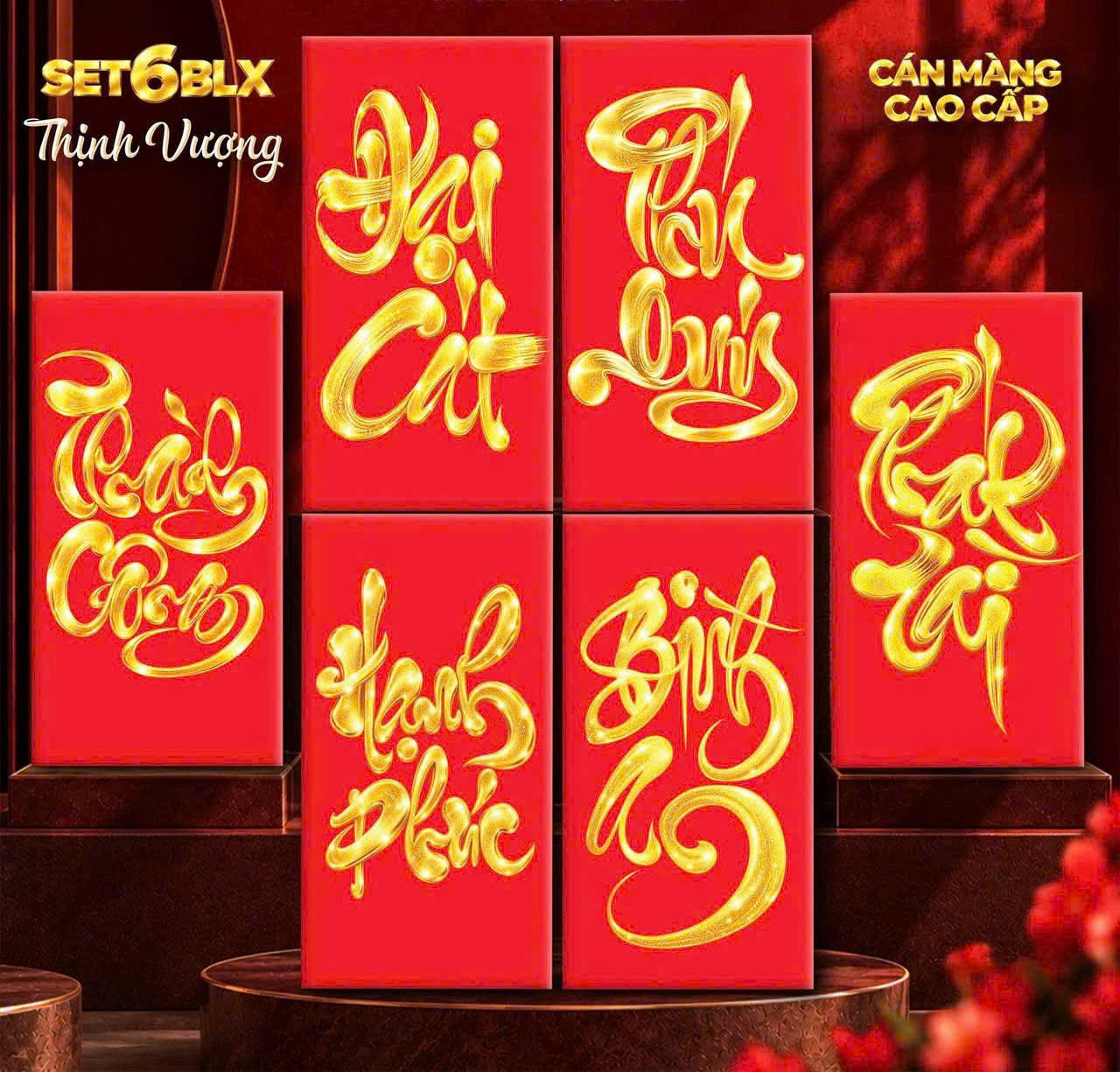 Set 60 Bao Lì Xì – Thư Pháp