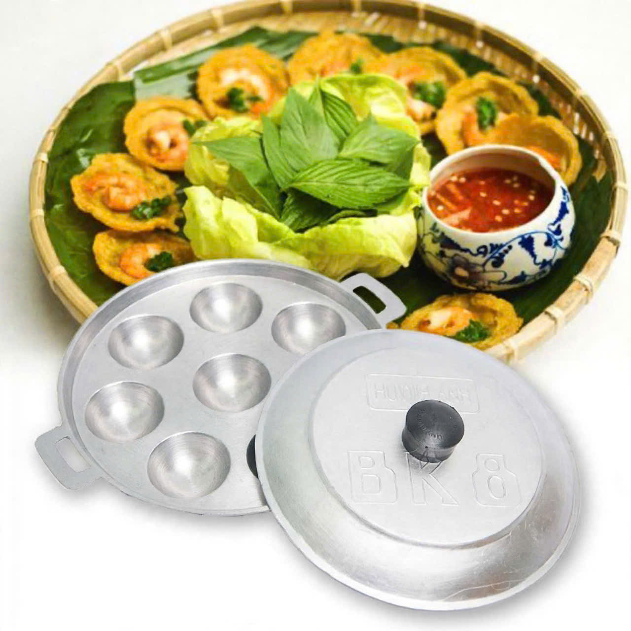 Khuôn Bánh Khọt Nhôm Trắng