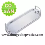 Khay inox bầu dục tay cầm
