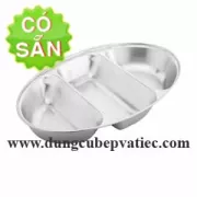 Khay inox oval 3 ngăn