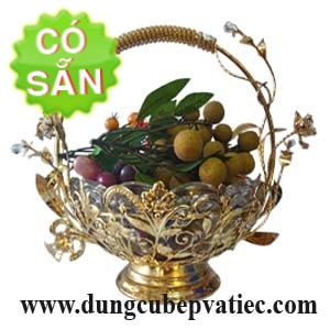 Giỏ trưng bày trái cây mạ vàng 0014