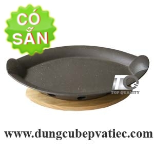Chảo gang chống dính bầu dục 470