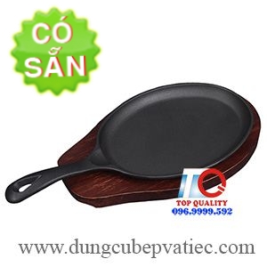 Chảo gang teppanyaki chống dính có tay cầm