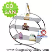 Kệ tròn trang trí buffet 3 tầng inox