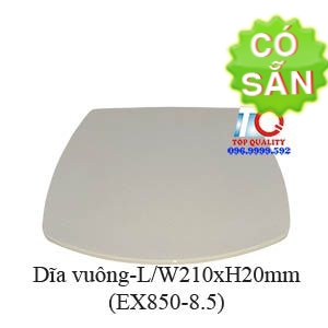 Dĩa melamine vuông màu nâu đá EX850-8.5