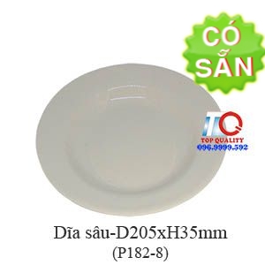 Dĩa melamine sâu lòng màu nâu đá-P182-8