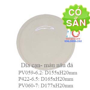 Dĩa melamine cạn size nhỏ màu nâu đá