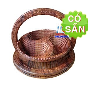 Khay đựng bánh mứt 3 ngăn bằng gỗ Sheesham KG3-35-DG