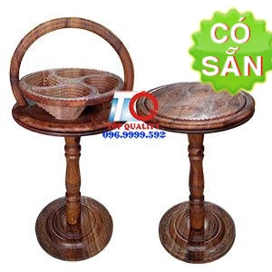 Khay gỗ xếp đựng bánh kẹo mứt có chân