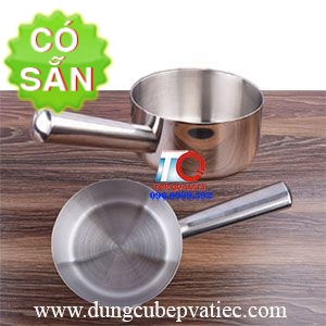 Gáo inox cao cấp có miệng rót cán ngắn