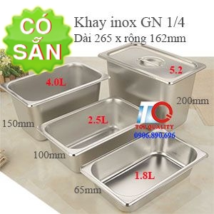 Khay inox, khay GN 1/4