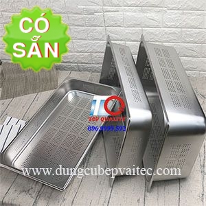 Khay inox GN 1/1 có đột lỗ nhỏ