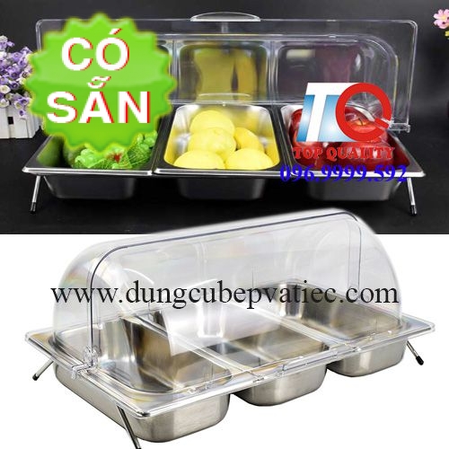 Khay inox GN 1/3 trưng bày trái cây-bánh tiệc cưới tiệc buffet