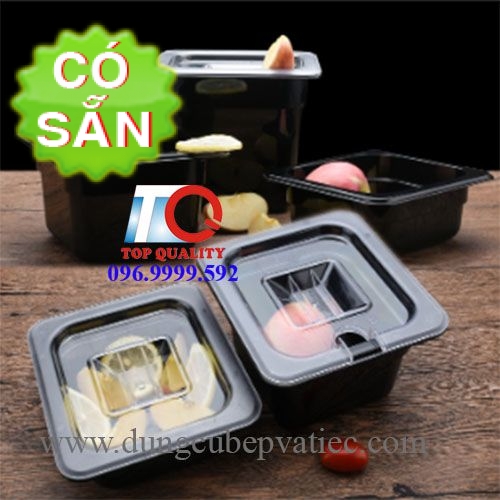 khay cambro nhựa đen GN 1/6