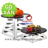 Chân đế inox vuông kê dĩa thức ăn trái cây