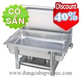 Nồi hâm thức ăn buffet chữ nhật 2 ngăn inox giá rẻ